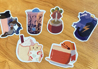 Set of stickers