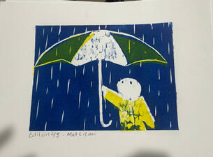 &quot;Rain&quot; printmaking