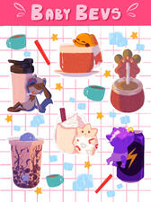 Sticker sheet concept featuring various Pokemon