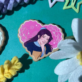 Embossed wood pin