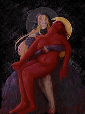 Digital art of two figures. Created with Procreate