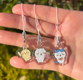Acrylic charm set with epoxy front and phone hanger