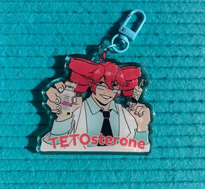 Acrylic charm with epoxy front and light blue clasp