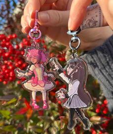 Acrylic charm with epoxy front set