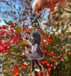 Acrylic charm with epoxy front and moon clasp