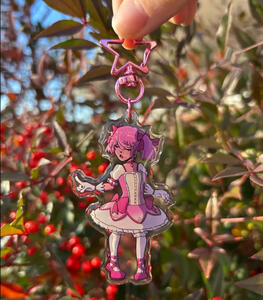 Acrylic charm with epoxy front and star clasp