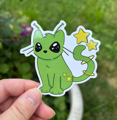 Sticker with holo star pattern