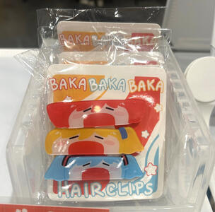 Acrylic hair clips with metal backings